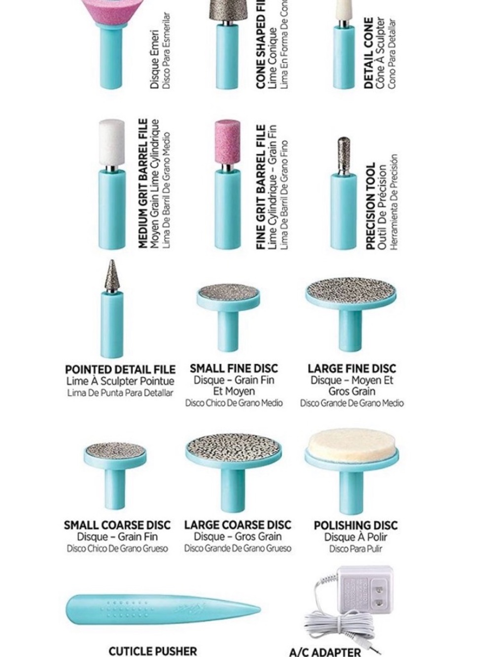 Kiss Nail Care Bit Set in Mint Blue and Pink - Picture 3 of 3